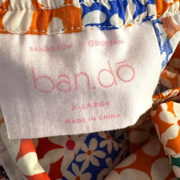 BANDO Floral Print Leisure Top & Pants Pajama Set NEW Size L Top XL Pant Daisies - Picture 12 of 14